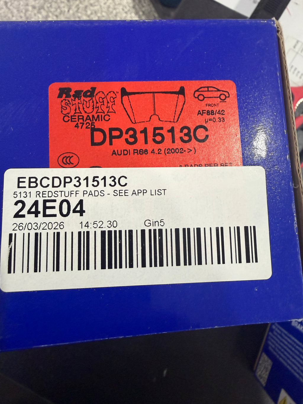 Pre LP Gallardo EBC Red Brake Pads DP31513C